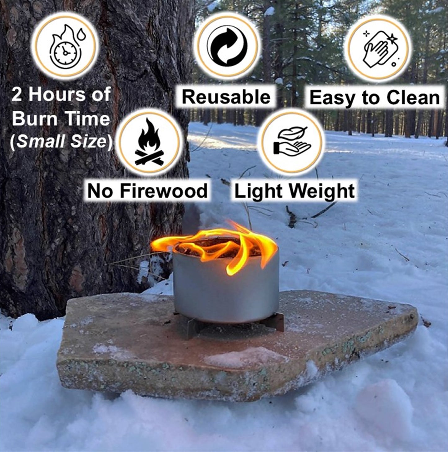 Made in USA | Branded Boards Portable Bonfire Campfire | "The Pocket" - SMALL
