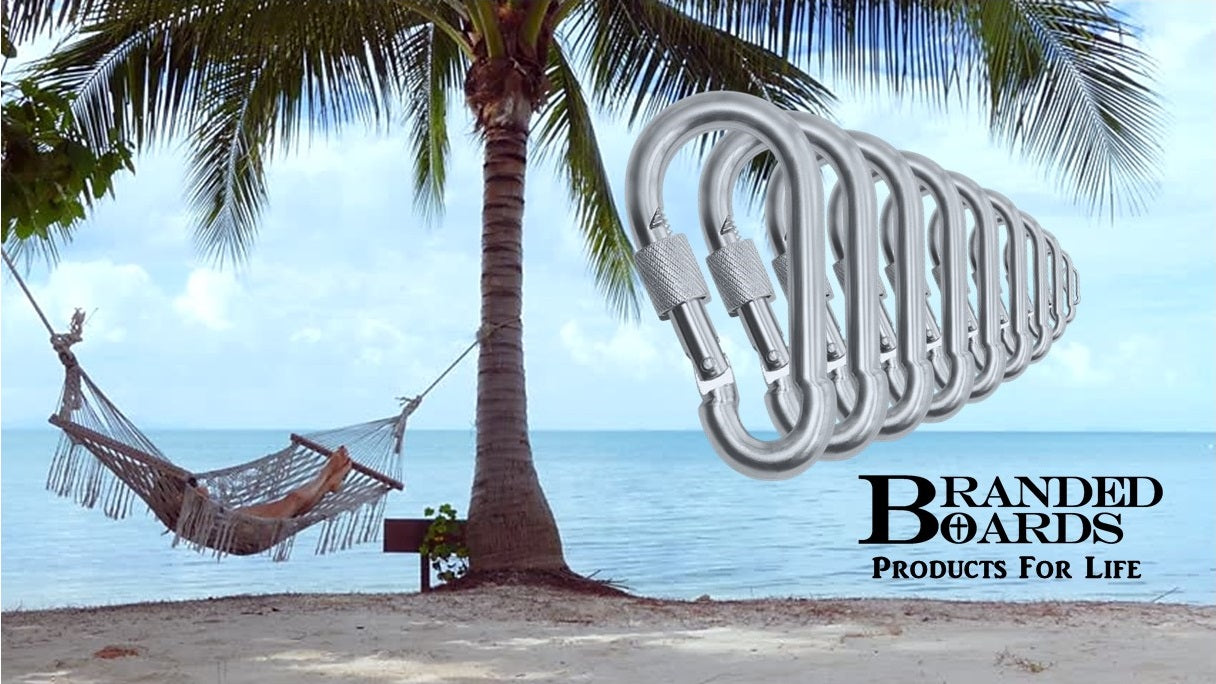 Heavy Duty 2" & 2.8" Stainless Steel Thumb Screw Locking Carabiner Spring Snap Clip Link Hooks