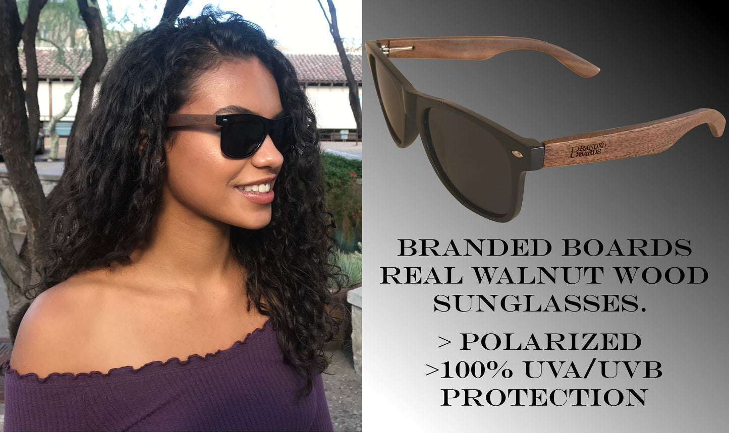 Real Wooden Sunglasses for Women and Men 100% UVA/UVB Polarized