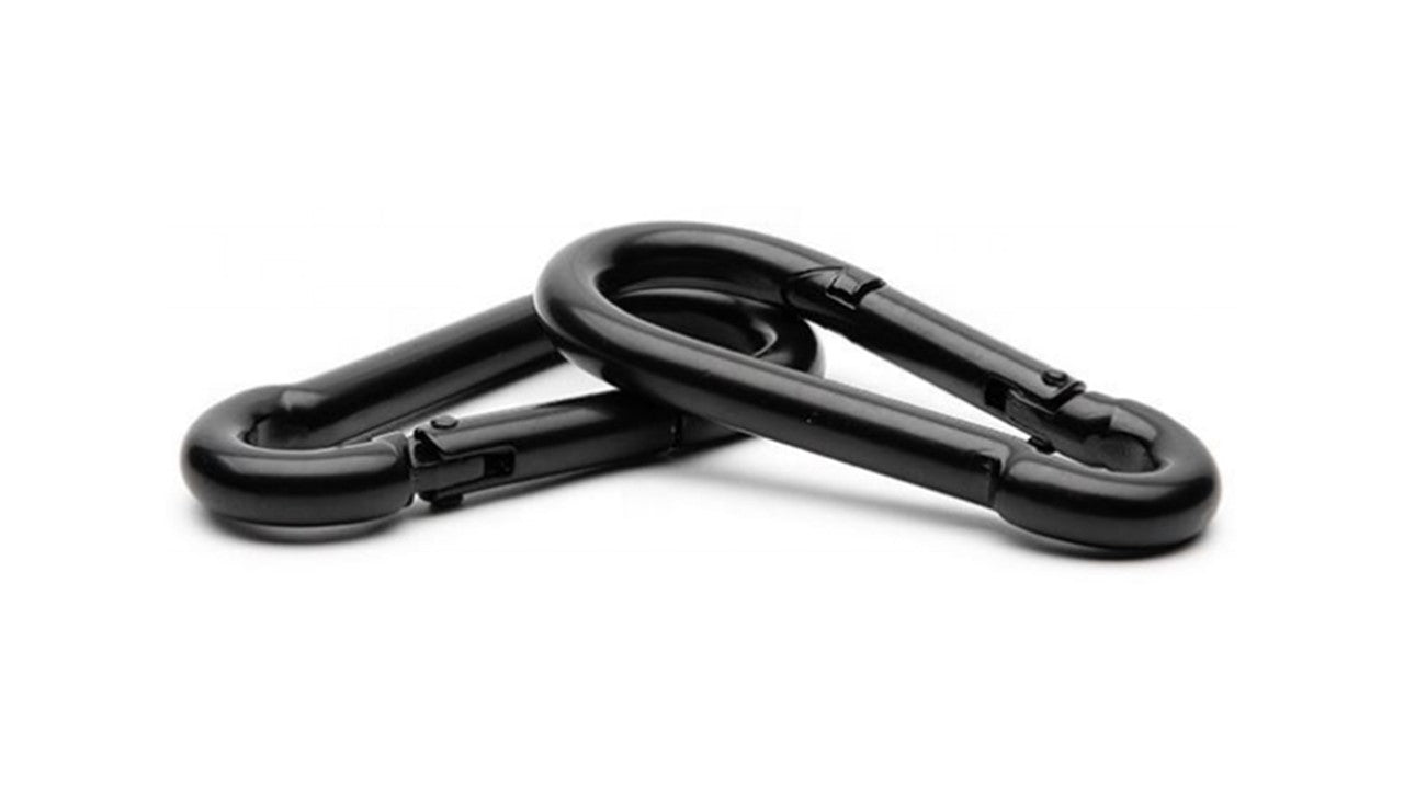 Heavy Duty 3.15 inch (80mm) 304 Stainless Steel & Black Zinc Carabiner Spring Snap Clip Link Hooks. 500lb Load