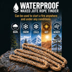 Waxed Jute Fire Starter Tinder | 12-Pack