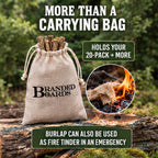 Waxed Jute Fire Starter Tinder with Burlap Bag | 20-Pack
