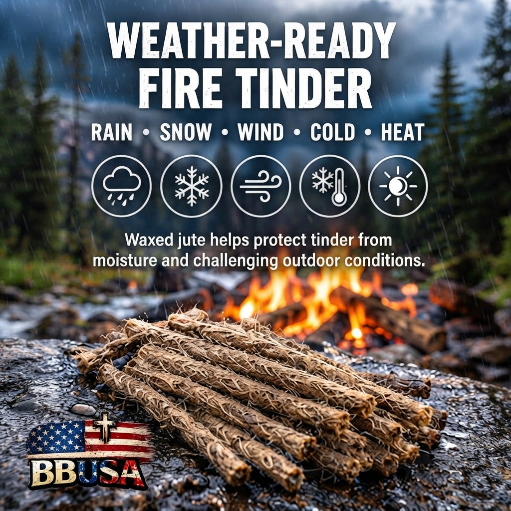 Fire Tinder | Waxed Jute Rope 20-Pack