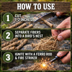 Waxed Jute Fire Starter Tinder with Burlap Bag | 20-Pack