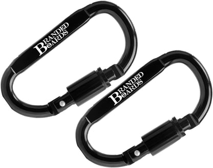 3 inch Aluminum Locking Carabiner | D-Ring Heavy Duty Buckle | Small Clip, Key Ring, Backpack Clip, Spring Link Hooks | Black or Grey