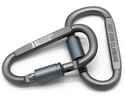3 inch Aluminum Locking Carabiner | D-Ring Heavy Duty Buckle | Small Clip, Key Ring, Backpack Clip, Spring Link Hooks | Black or Grey