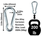 Carabiner Snap Hooks | Steel Zinc Galvanized