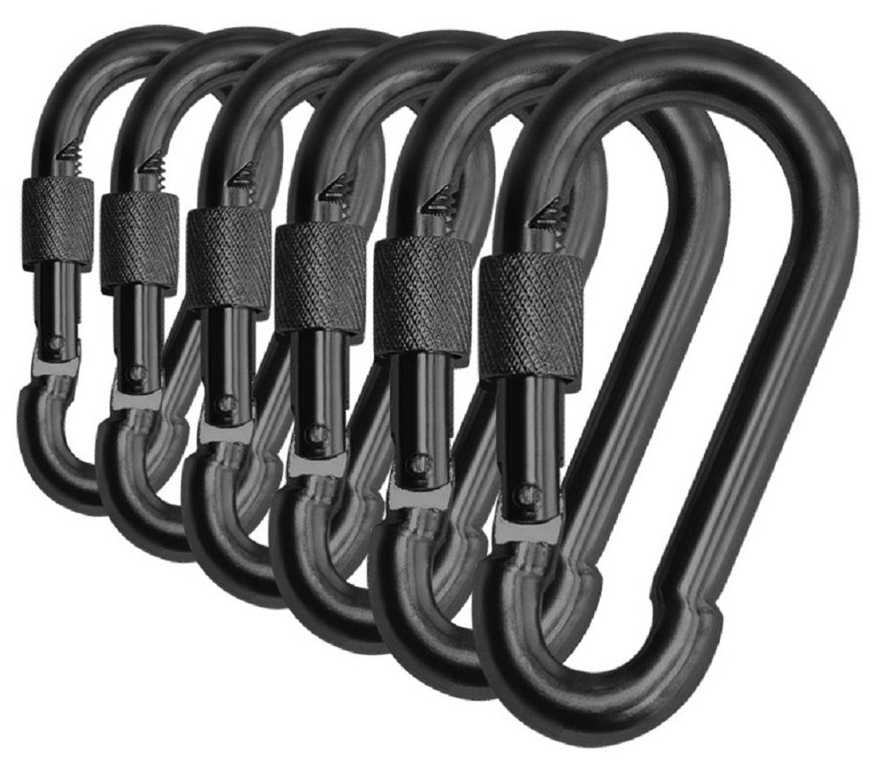 Carabiner Snap Hooks | Black Steel Zinc Galvanized Locking