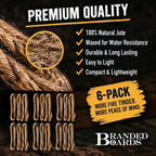 Waxed Jute Fire Starter Tinder | 6-Pack