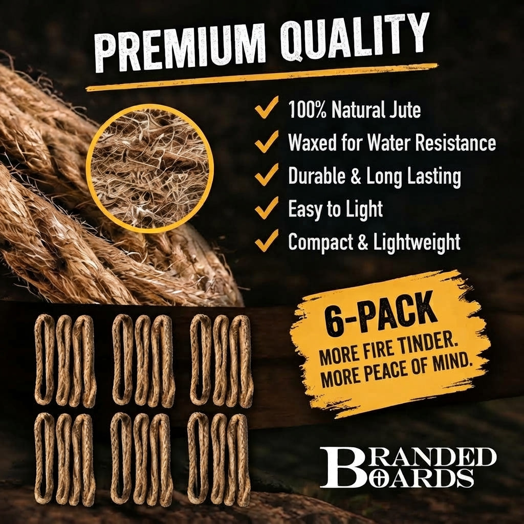 Fire Tinder | Waxed Jute Rope 6-Pack