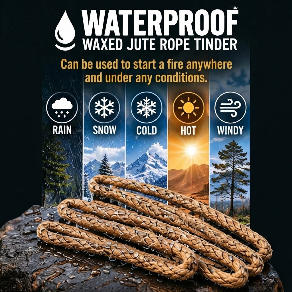Fire Tinder | Waxed Jute Rope 6-Pack