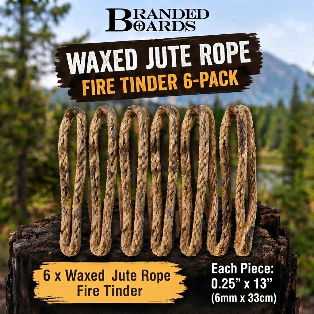 Waxed Jute Fire Starter Tinder | 6-Pack
