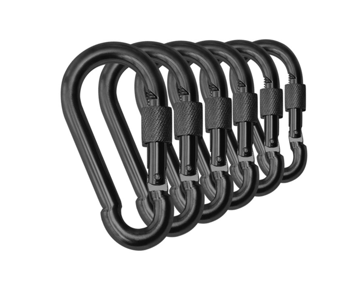 Carabiner Snap Hooks | Black Steel Zinc Galvanized Locking
