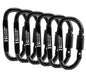 3 inch Aluminum Locking Carabiner | D-Ring Heavy Duty Buckle | Small Clip, Key Ring, Backpack Clip, Spring Link Hooks | Black or Grey