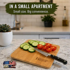 Small Mini All Natural Bamboo Cutting Board, Great for Apartments RV's Home Bar Charcuterie Backpacking Camping Bushcraft Dorm Rooms Picnics & Entertaining (1 Pack)