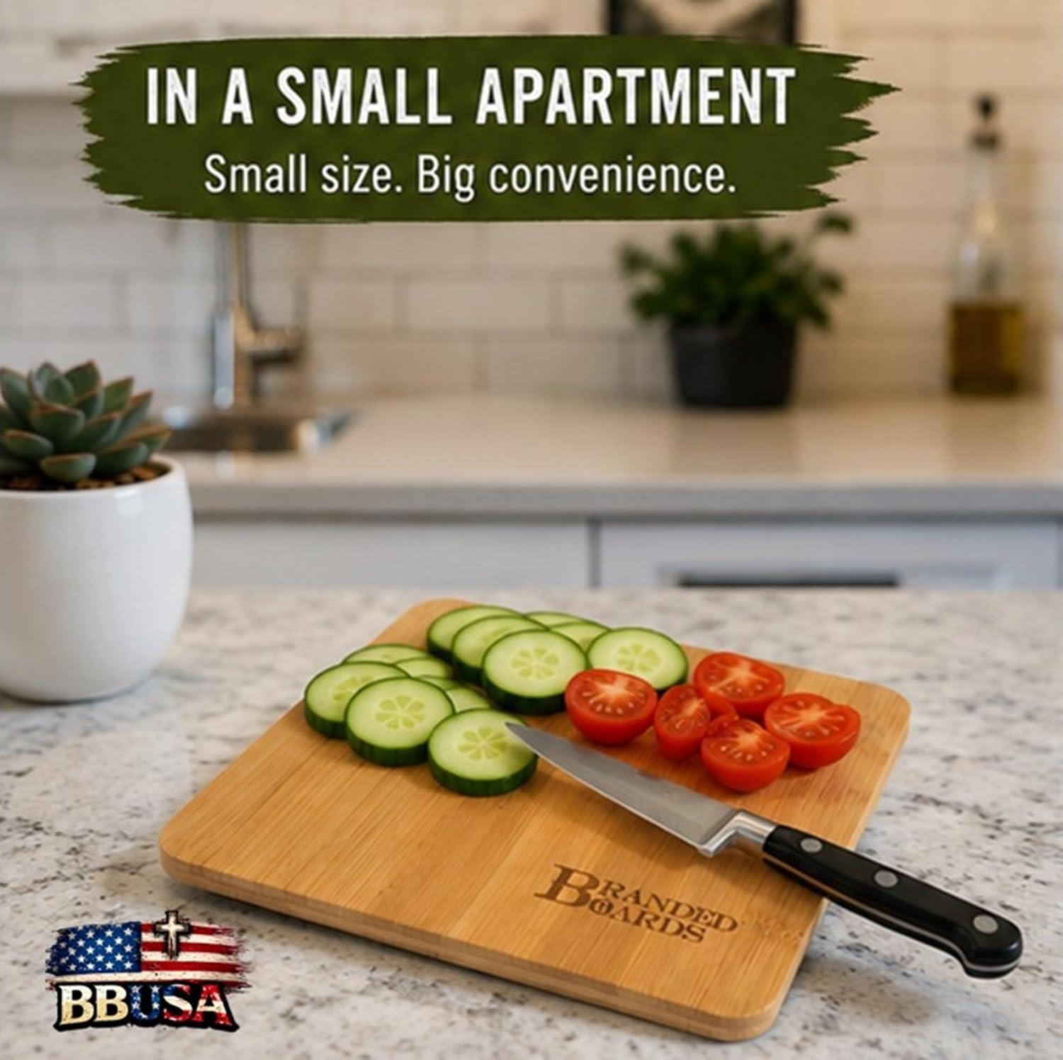 Small Mini All Natural Bamboo Cutting Board, Great for Apartments RV's Home Bar Charcuterie Backpacking Camping Bushcraft Dorm Rooms Picnics & Entertaining (1 Pack)