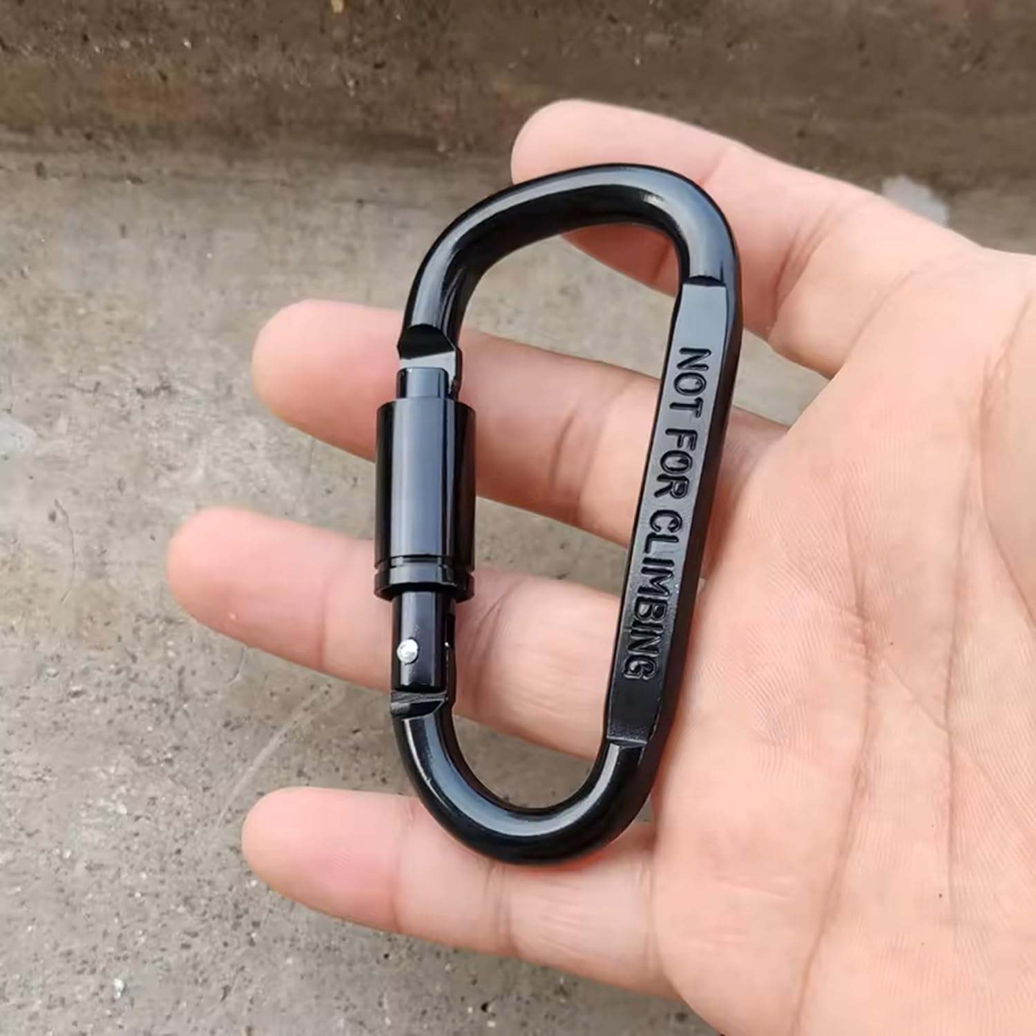 3 inch Aluminum Locking Carabiner | D-Ring Heavy Duty Buckle | Small Clip, Key Ring, Backpack Clip, Spring Link Hooks | Black or Grey