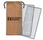 Portable Bushcraft Stainless BBQ Large Cooking Grill Grate & Burlap Hemp Drawstring Bag. Camping, Campfires, Backpacking, Hunting & Fishing. (Large Grill & Bag ONLY)