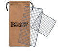 Portable Bushcraft Stainless BBQ Large Cooking Grill Grate & Burlap Hemp Drawstring Bag. Camping, Campfires, Backpacking, Hunting & Fishing. (Large Grill & Bag ONLY)