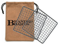 Portable Bushcraft Stainless BBQ Large Cooking Grill Grate & Burlap Hemp Drawstring Bag. Camping, Campfires, Backpacking, Hunting & Fishing. (Large Grill & Bag ONLY)