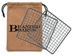 Portable Bushcraft Stainless BBQ Large Cooking Grill Grate & Burlap Hemp Drawstring Bag. Camping, Campfires, Backpacking, Hunting & Fishing. (Large Grill & Bag ONLY)