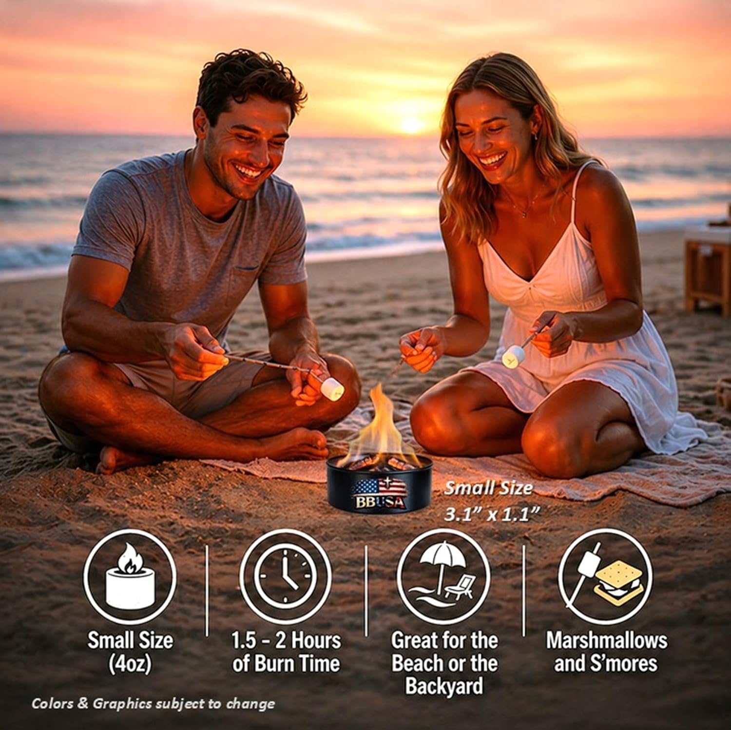 Campfire in a Can - Made in USA - Portable Mini Fire Pit for Marshmallows & S’Mores - Hiking, Backpacking, Hunting, Fishing & Camping - Tactical Military, Emergencies & Survival