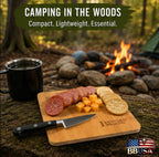 Small Mini All Natural Bamboo Cutting Board, Great for Apartments RV's Home Bar Charcuterie Backpacking Camping Bushcraft Dorm Rooms Picnics & Entertaining (1 Pack)