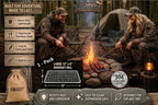 Portable Bushcraft Stainless BBQ Large Cooking Grill Grate & Burlap Hemp Drawstring Bag. Camping, Campfires, Backpacking, Hunting & Fishing. (Large Grill & Bag ONLY)