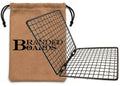 Portable Bushcraft Stainless BBQ Large Cooking Grill Grate & Burlap Hemp Drawstring Bag. Camping, Campfires, Backpacking, Hunting & Fishing. (Large Grill & Bag ONLY)