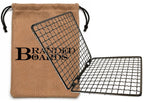 Portable Bushcraft Stainless BBQ Large Cooking Grill Grate & Burlap Hemp Drawstring Bag. Camping, Campfires, Backpacking, Hunting & Fishing. (Large Grill & Bag ONLY)