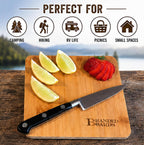 Small Mini All Natural Bamboo Cutting Board, Great for Apartments RV's Home Bar Charcuterie Backpacking Camping Bushcraft Dorm Rooms Picnics & Entertaining (1 Pack)