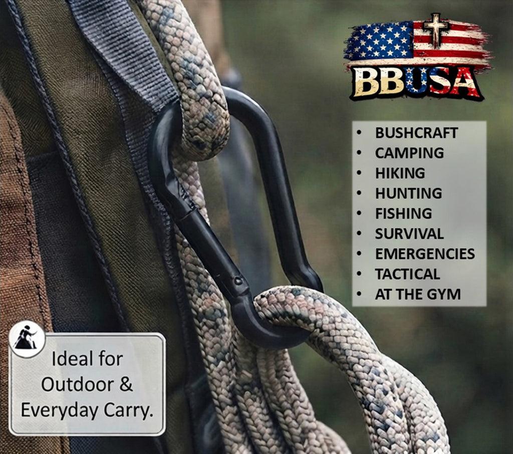 Black Zinc Steel Carabiner Snap Hooks | 200–500 lb
