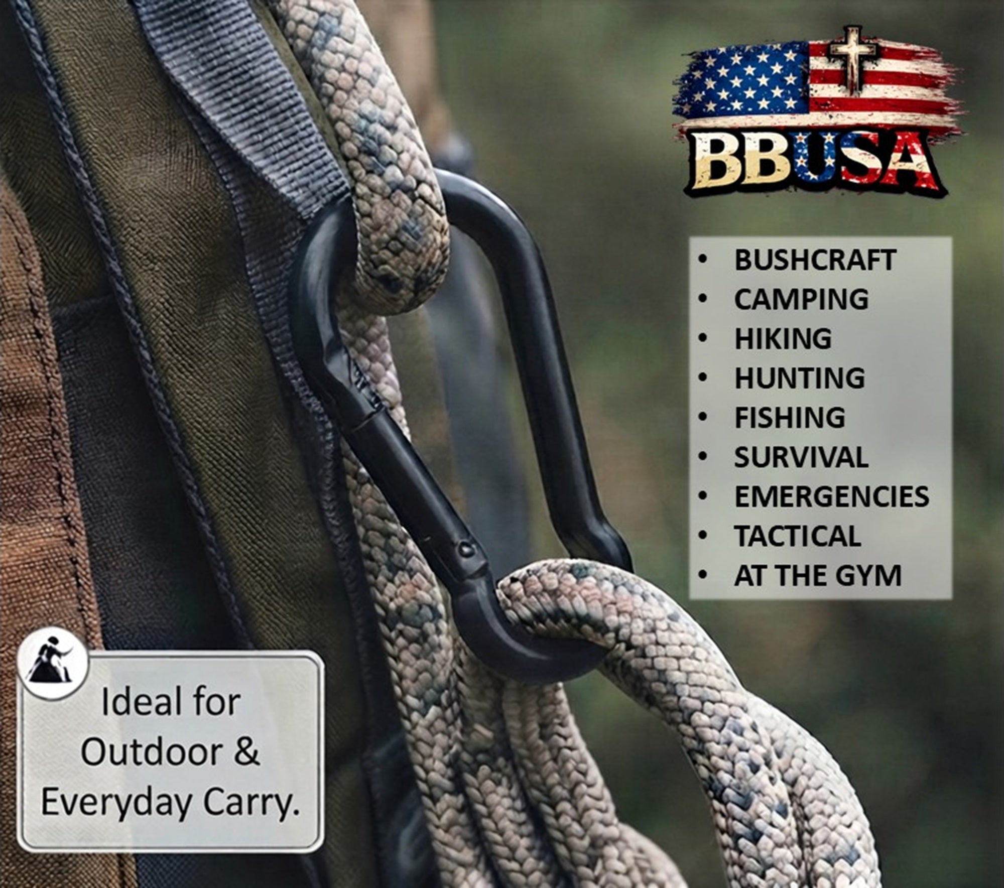 Carabiner Snap Hooks | Black Steel Zinc Galvanized