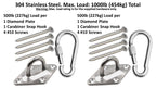 Hammock Hanging Kits | Diamond Pad-Eye Plates | 304 Stainless Steel