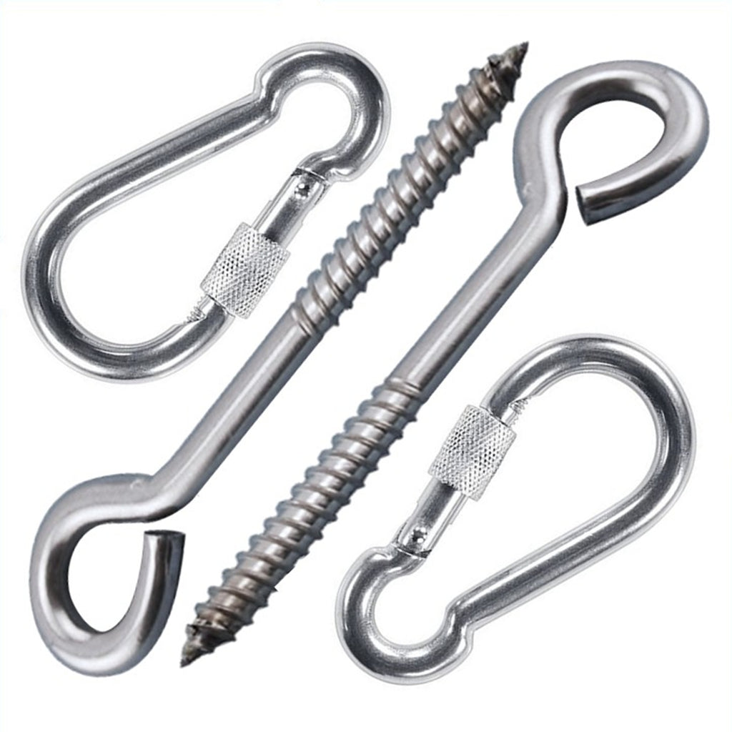 Hammock Hanging Kits | Eye-Screw & Carabiner | 304 Stainless Steel