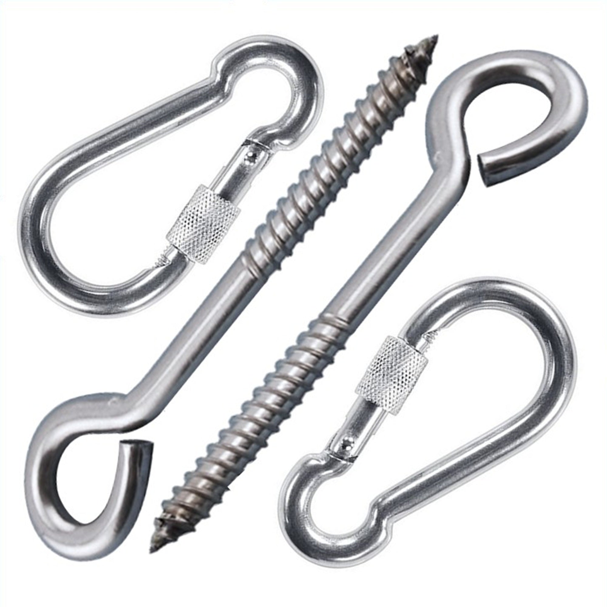 Hammock Hanging Kits | Eye-Screw & Carabiner | 304 Stainless Steel
