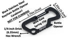 Stainless Bottle Opener Utility Carabiners | 6-Pack