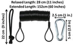 Coiled Board Leash Lanyard with Carabiner | Basic Pack