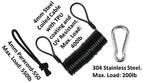 Coiled Board Leash Lanyard with Carabiner | Basic Pack