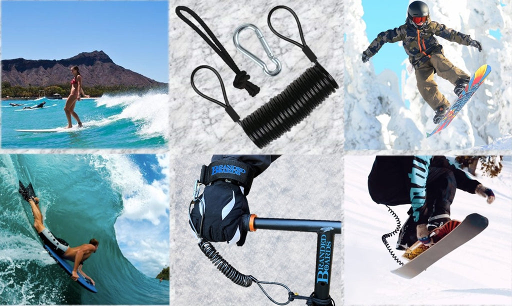 Coiled Board Leash Lanyard with Carabiner | Basic Pack