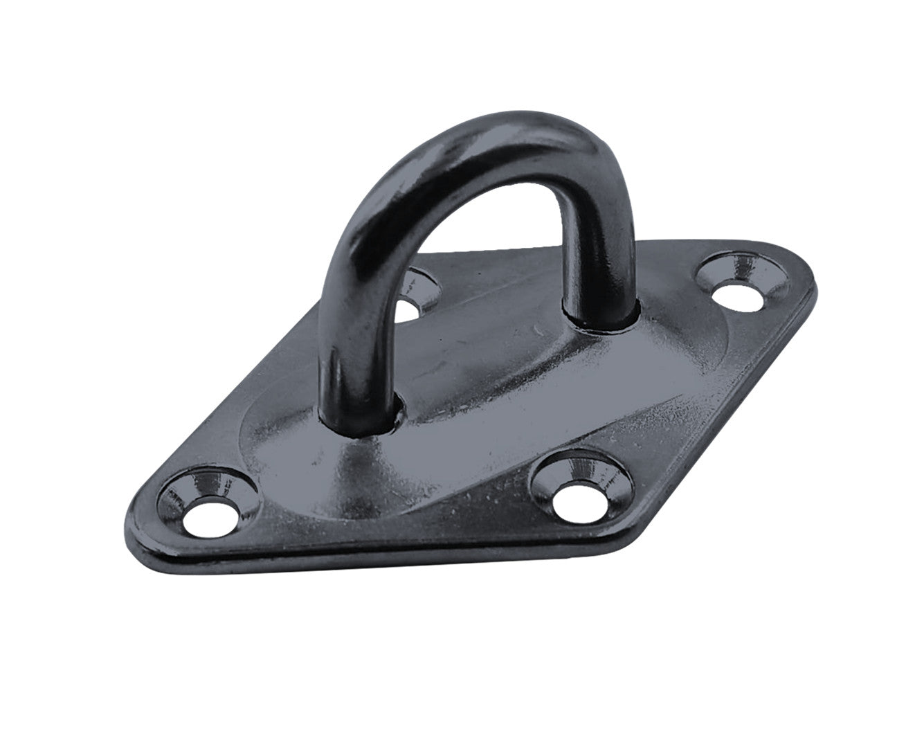 Diamond Pad Eye Plates | Black Zinc Galvanized Steel