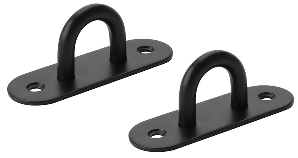 Heavy-Duty M6 Oval Pad Eye Plates – Black Zinc Steel