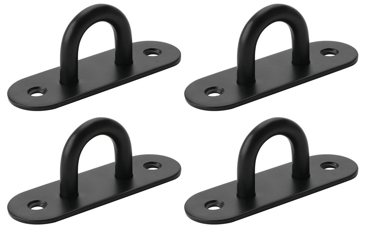 Oval Pad Eye Plates | Black Zinc Galvanized Steel