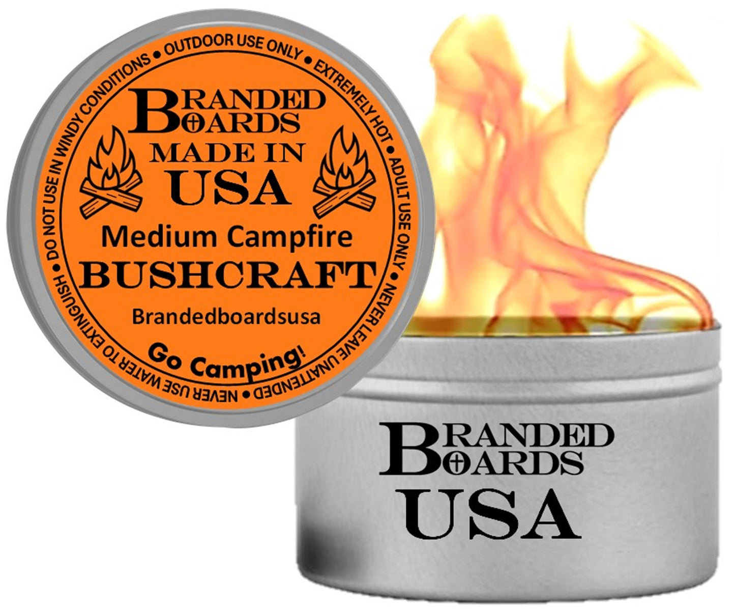 Made in USA | Branded Boards Portable Bonfire Campfire | "The Bushcraft" - MEDIUM