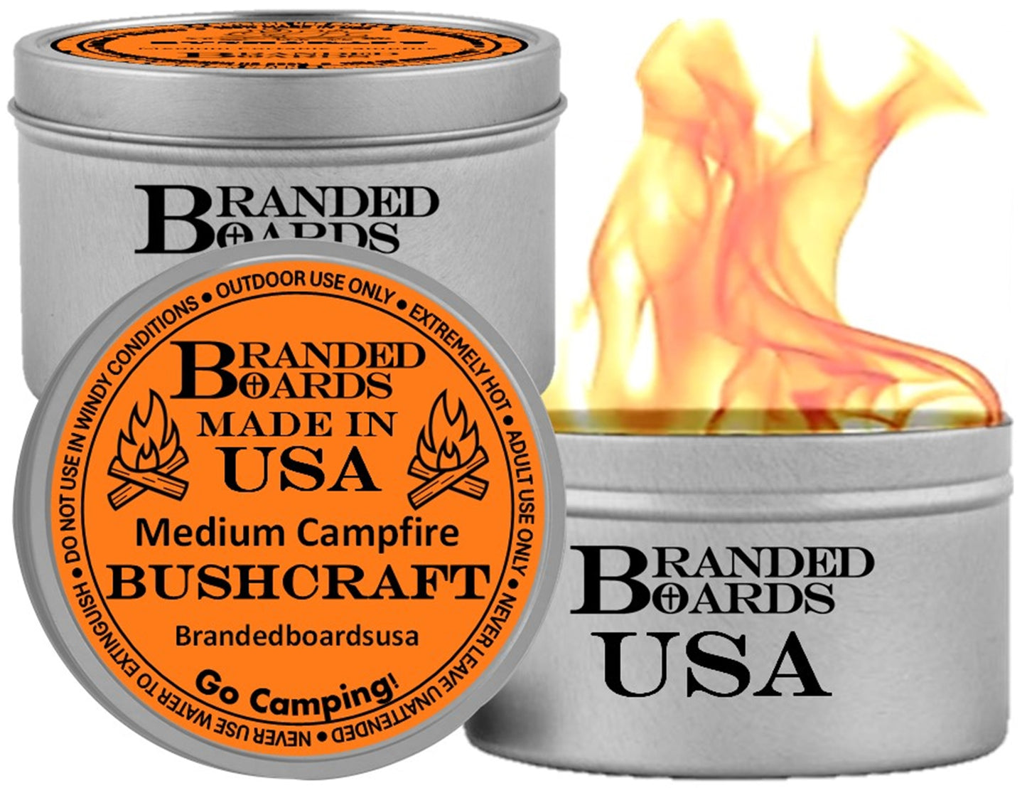 Made in USA | Branded Boards Portable Bonfire Campfire | "The Bushcraft" - MEDIUM