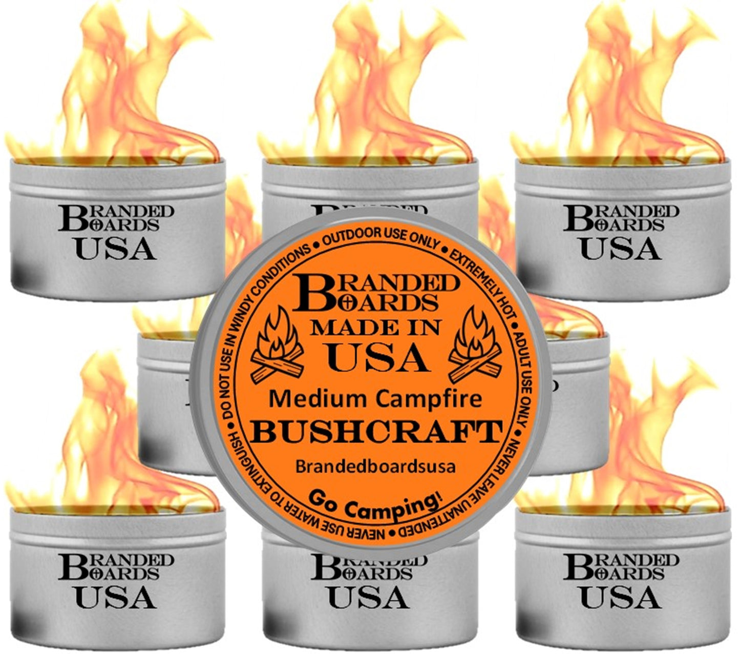 Made in USA | Branded Boards Portable Bonfire Campfire | "The Bushcraft" - MEDIUM