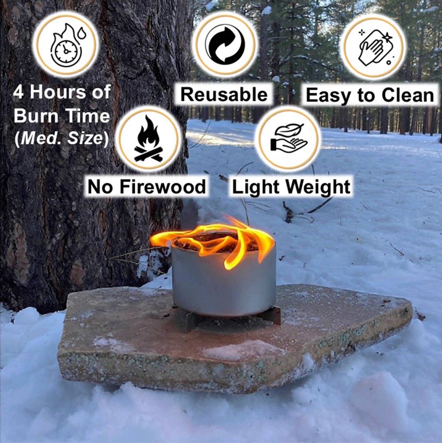 Made in USA | Branded Boards Portable Bonfire Campfire | "The Bushcraft" - MEDIUM