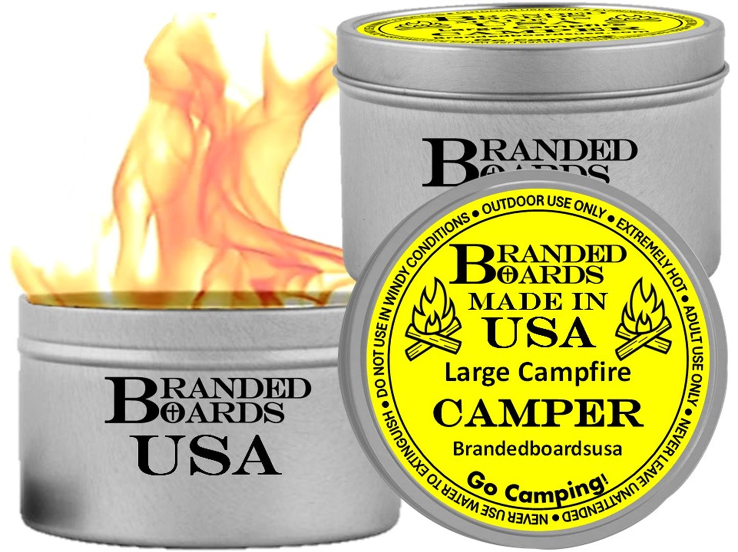 Made in USA | Branded Boards Portable Bonfire Campfire | "The Camper" - LARGE