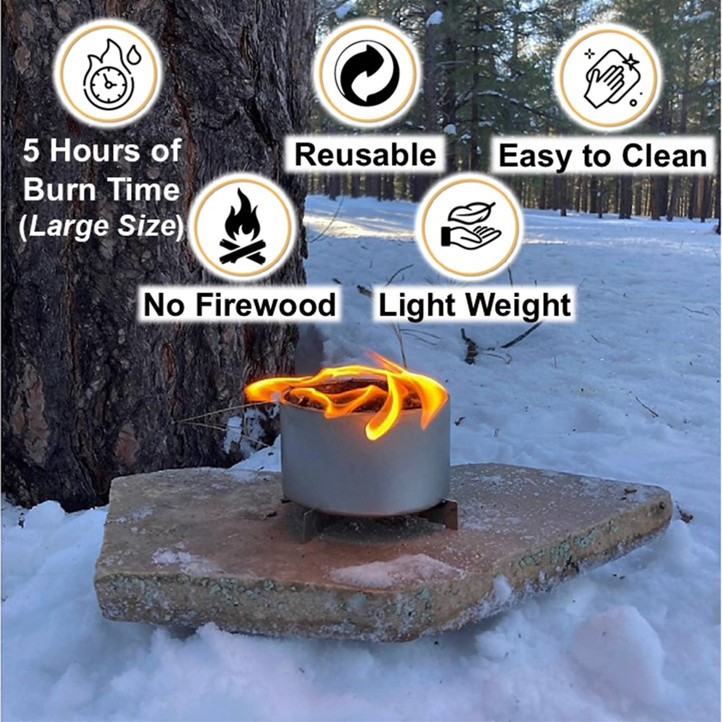 Made in USA | Branded Boards Portable Bonfire Campfire | "The Camper" - LARGE