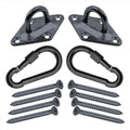 Hammock Hanging Kits | Diamond Pad-Eye Plates | Black Zinc Steel